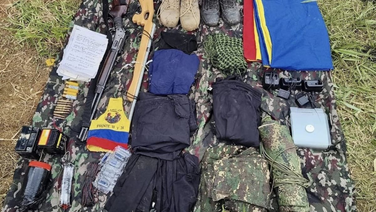 Ejército halló arsenal de guerra de las disidencias de las Farc en zona rural de Briceño