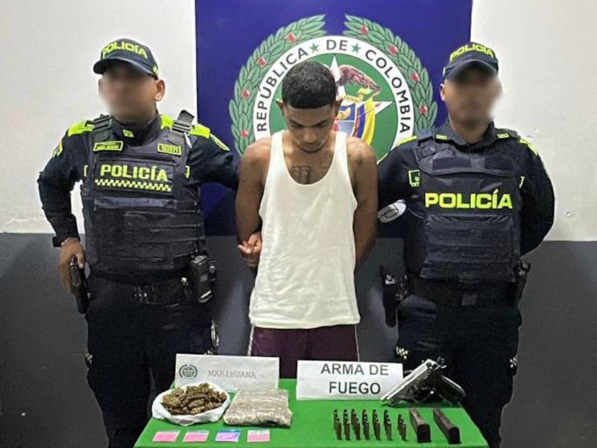 En Cartagena presunto jíbaro fue capturado con drogas y arma de fuego