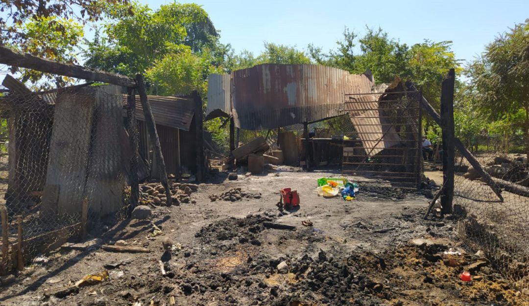 Cocina comunal afectada en Membrillal