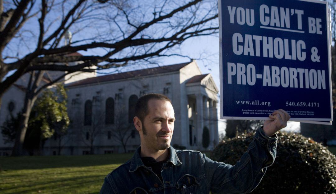 Protesta católica contra el aborto en Estados Unidos.