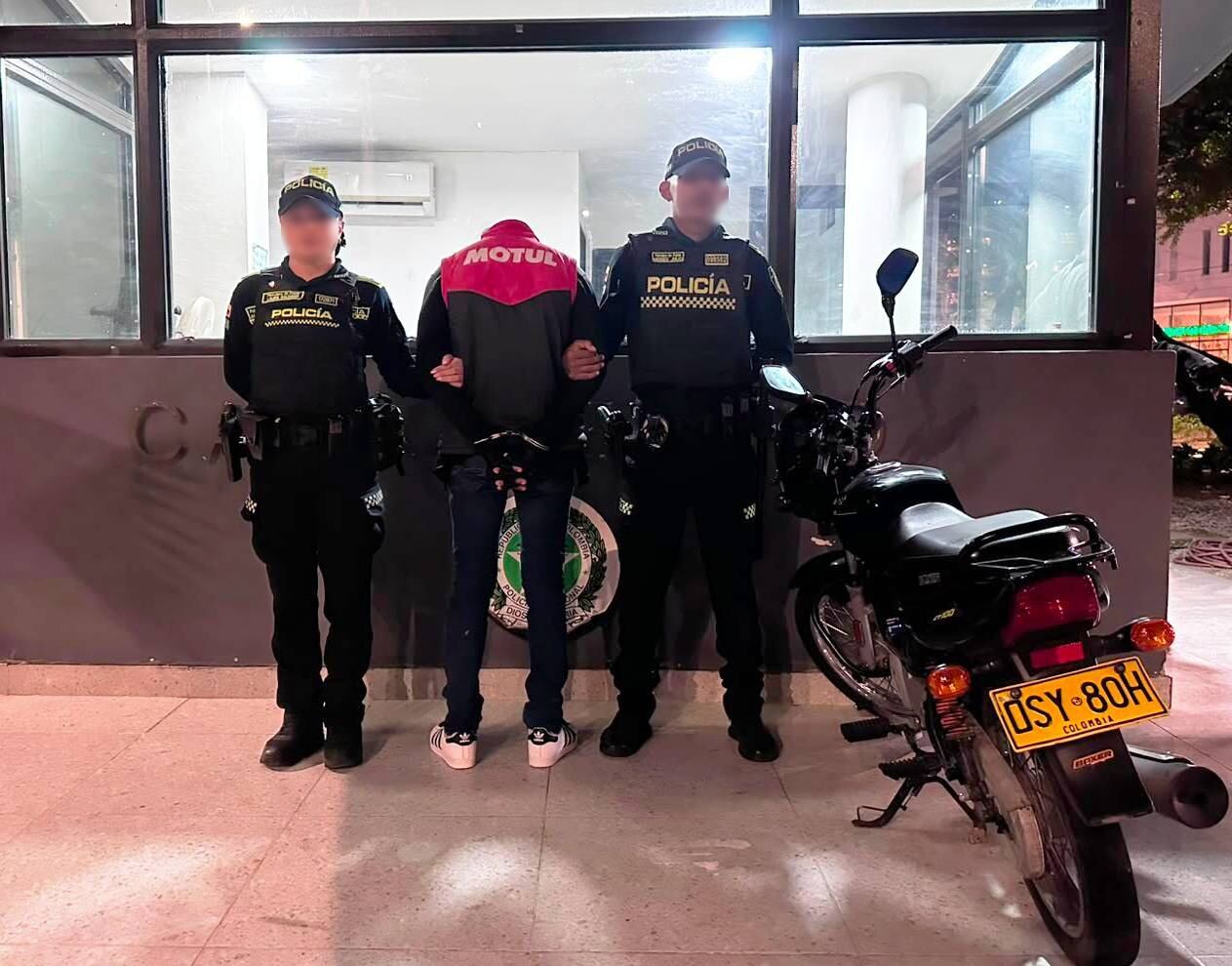 Capturado por hurto. // Policía Metropolitana de Cartagena