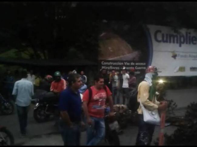 Protesta de trabajadores del proceso de reconstrucción de Gramalote.