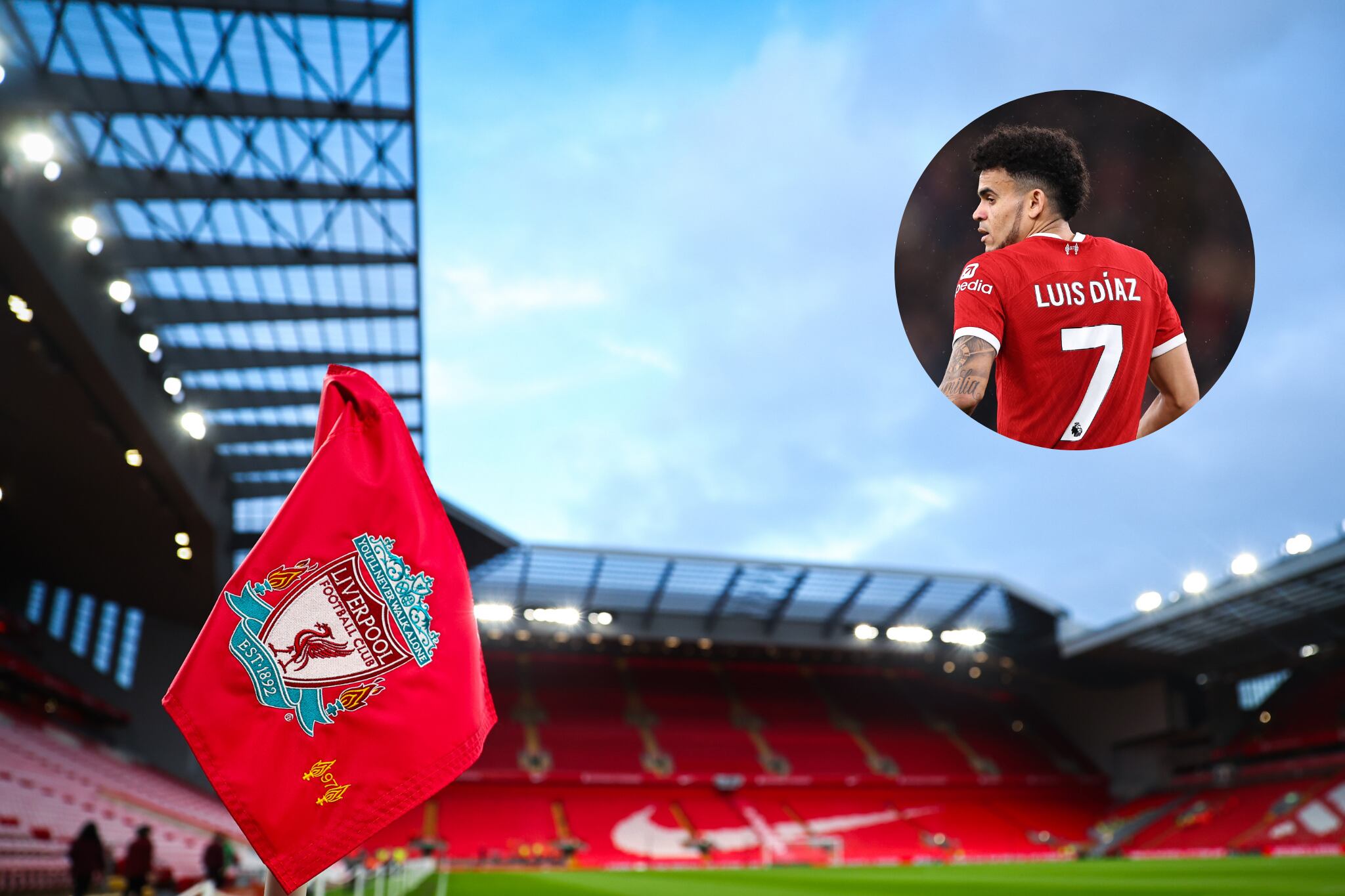 Partido de Luis Díaz con el Liverpool  - Getty Images