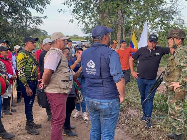 Liberan a militares en el Meta. Cortesía: Defensoría del Pueblo.