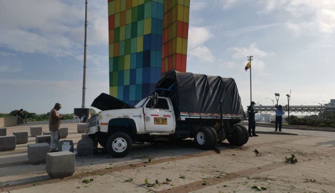 El camión accidentado
