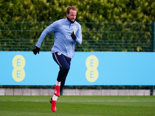 England's Harry Kane during a training session at the Tottenham Hotspur Training Ground, London. Picture date: Monday March 30, 2026. (Photo by Bradley Collyer/PA Images via Getty Images)