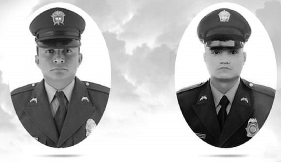 José Alejandro Goyes y Wilmar Guzmán, policías asesinados en Santander de Qulichao.