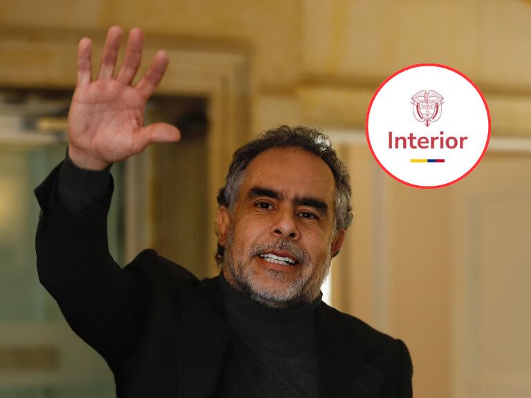 Armando Benedetti y al lado el logo del Ministerio del Interior (Fotos vía COLPRENSA y redes sociales de MinInterior)