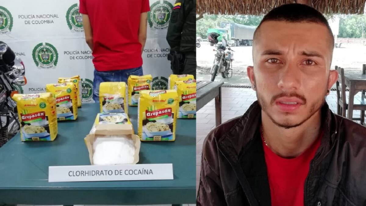 Capturan hombre que transportaba cocaína en bolsas de harina de maíz