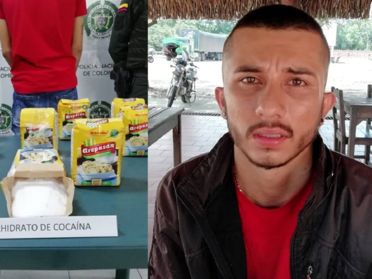 Capturan hombre que transportaba cocaína en bolsas de harina de maíz