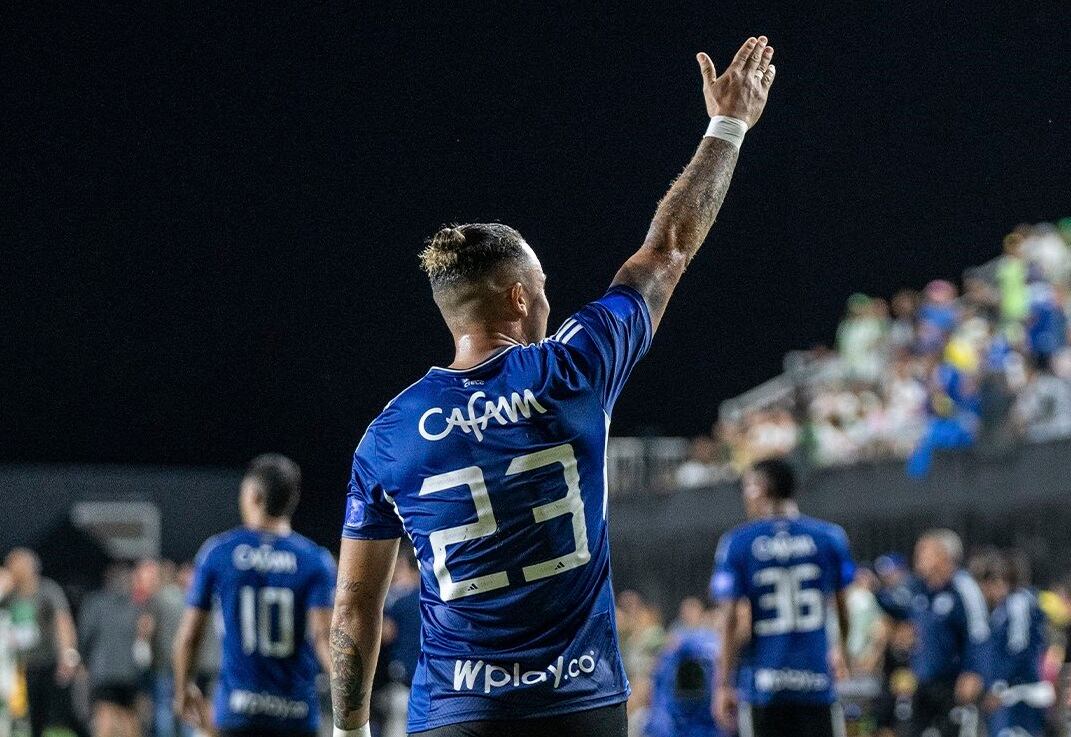 Leonardo Castro celebra el gol marcado ante Nacional / Millonarios
