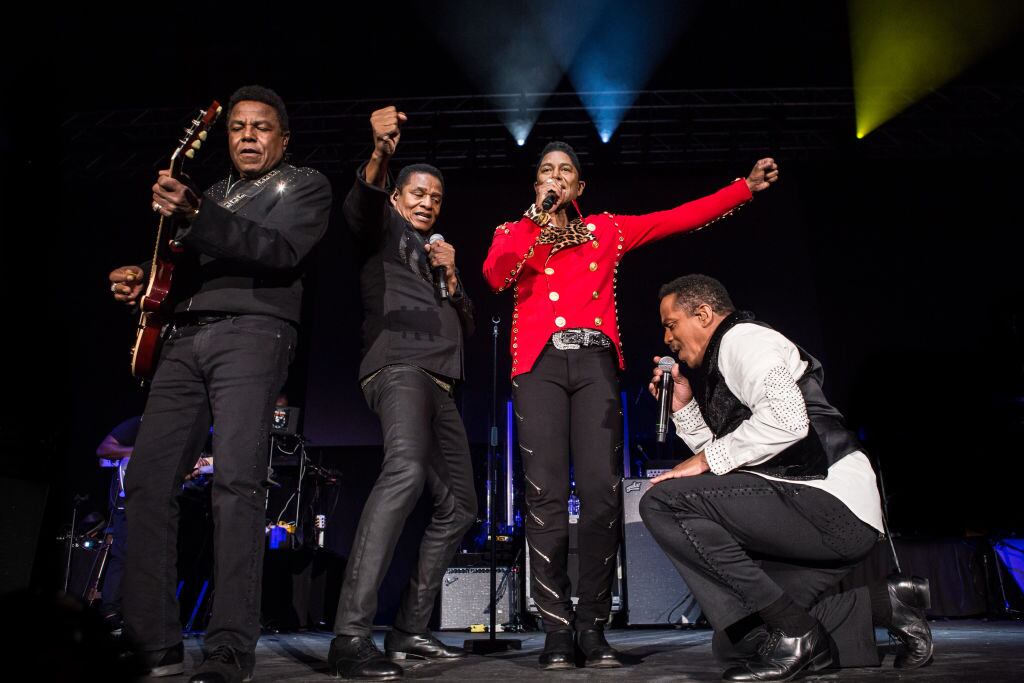 CARDIFF, WALES - JUNE 25:  Tito Jackson, Jackie Jackson, Jermaine Jackson and Marlon Jackson of The Jacksons performs at Motorpoint Arena on June 25, 2017 in Cardiff, Wales.  (Photo by Mike Lewis Photography/Redferns)