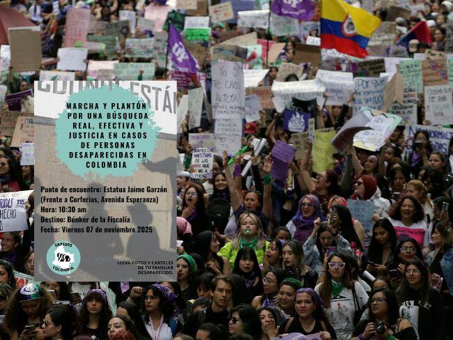 Familiares de personas desaparecidas en Bogotá convocan a manifestación pacífica. Foto: Andrea Ariza de AFP / Caracol Radio.
