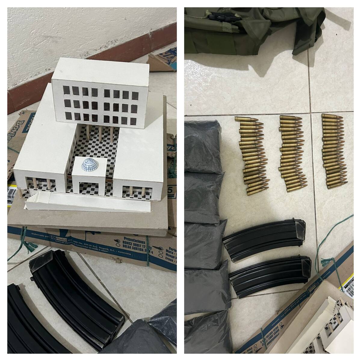 Alerta en Palacio de Justicia: Esta es la maqueta y los explosivos hallados en operativo