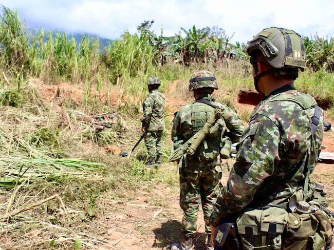 Sumado a esta situación, las Fuerzas Militares, a través del grupo Marte, han ubicado y destruido en estos territorios más de 250 artefactos explosivos. Crédito: Ejército de Colombia.