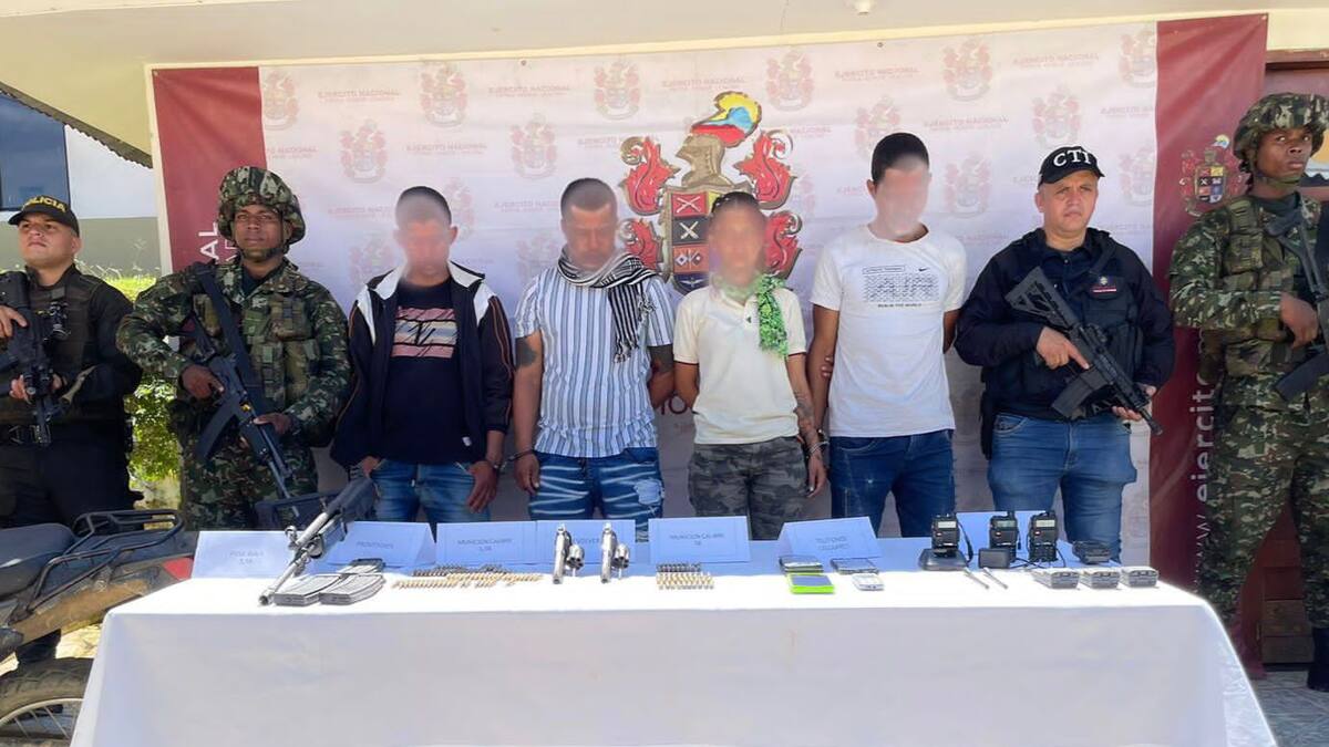 Cuatro presuntos integrantes del Clan del Golfo fueron capturados en Remedios, Antioquia