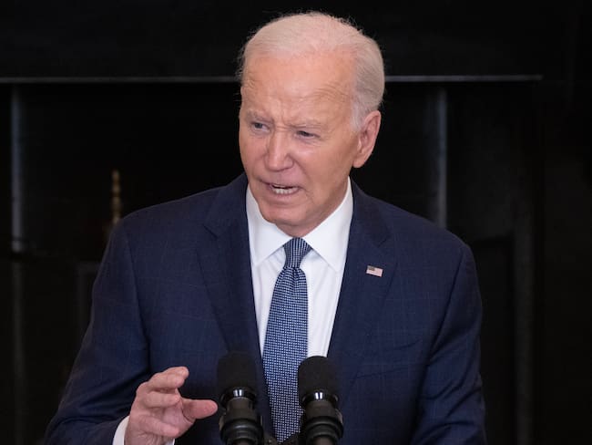 Washington (United States), 31/05/2024.- US President Joe Biden announces a proposal for a ceasefire between Israel and Hamas; in the State Dining Room of the White House in Washington, DC, USA, 31 May 2024.