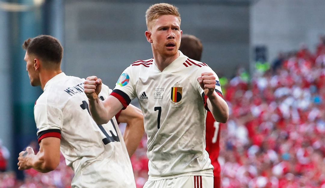 Kevin de Bruyne festeja el gol de la victoria.