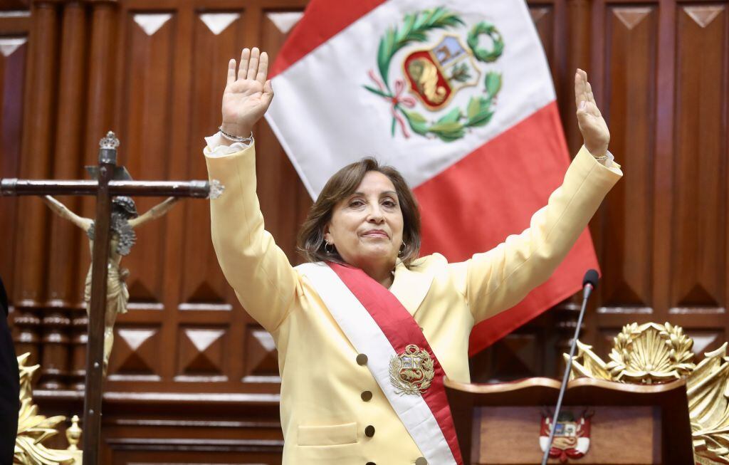 Dina Boluarte. (Photo by Congress of Republic of Peru / Handout/Anadolu Agency via Getty Images)