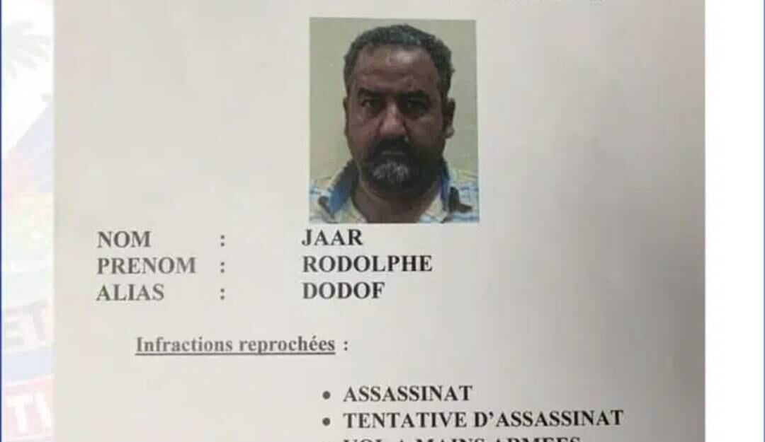 Cartel de búsqueda de Rodolphe Jaar.    Foto: Policía de Haití 
