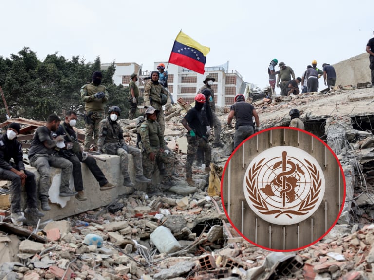 Imagen de referencia. Terremoto en Venezuela - Logo de la OMS en oficina principal: Getty Images.