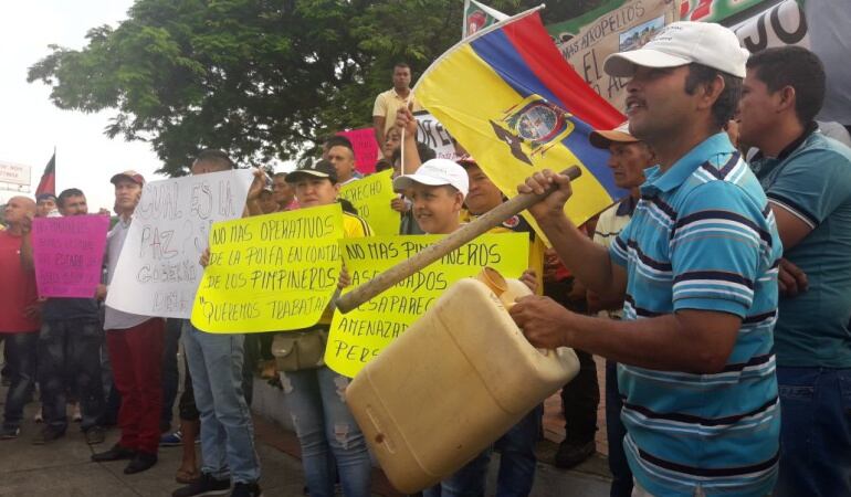 Protesta de pimpineros en Cucuta