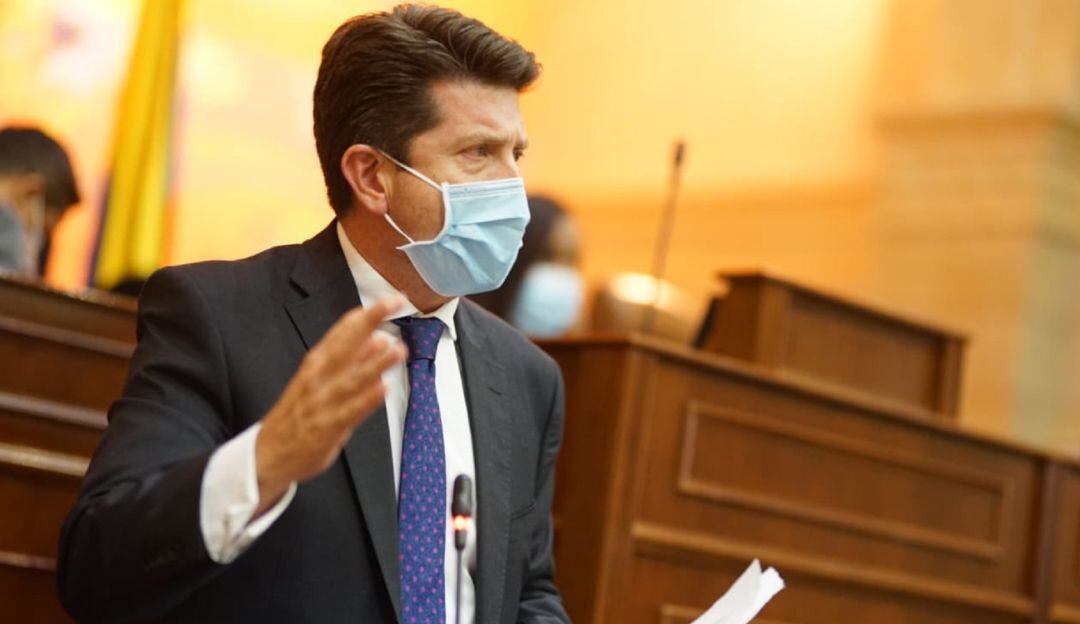 Ministro de Defensa, Diego Molano, en su segundo debate de moción de censura en el Congreso. 