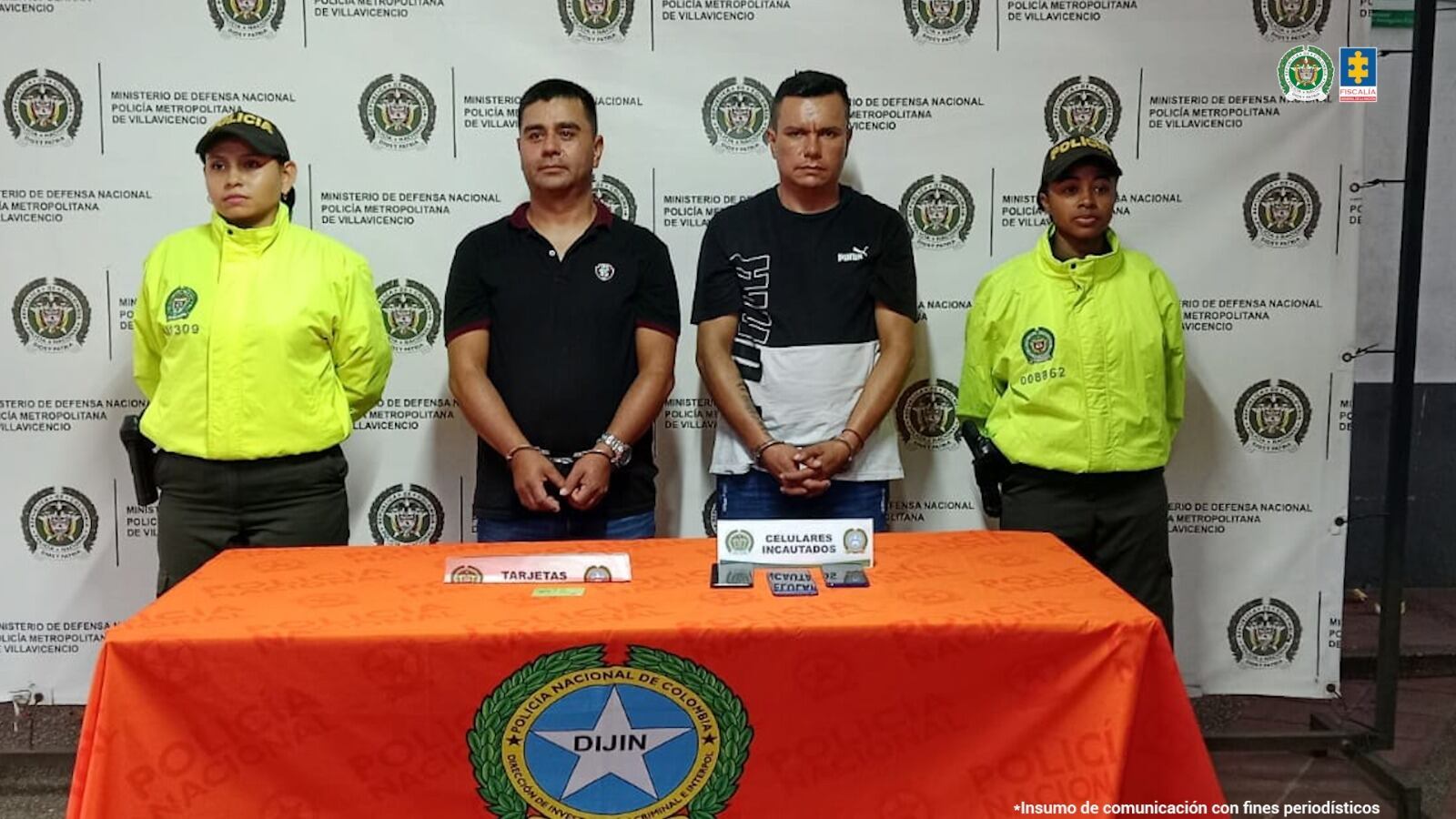 Johnny Alfonso Hernández Diaz, alias ‘Berrugas’, William Fernando Rincón Vásquez, alias ‘Marvel’ fueron capturados por la Policía
