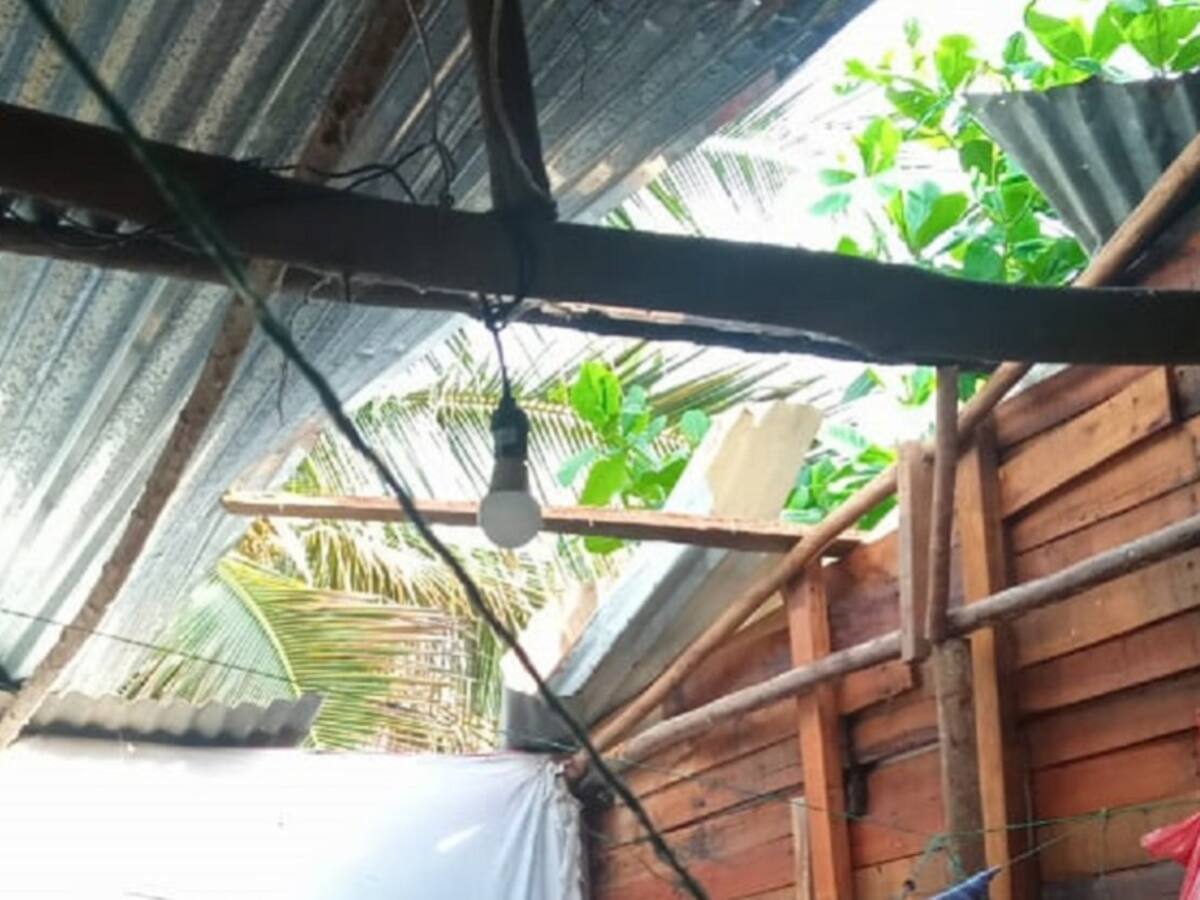 60 casas destechadas por fuertes brisas en Luruaco, Atlántico