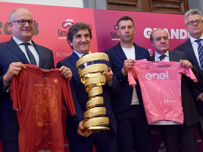 Conferencia de prensa Giro de Italia 2024.  (Photo by Massimo Valicchia/NurPhoto via Getty Images)