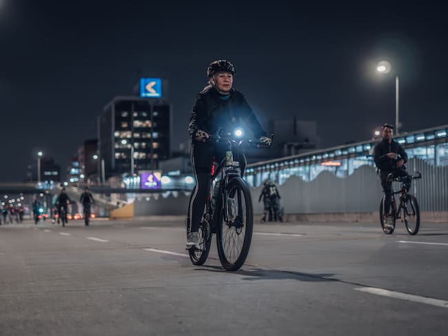Ciclovía nocturna en Bogotá este jueves 27 de agosto. Foto: IDRD.