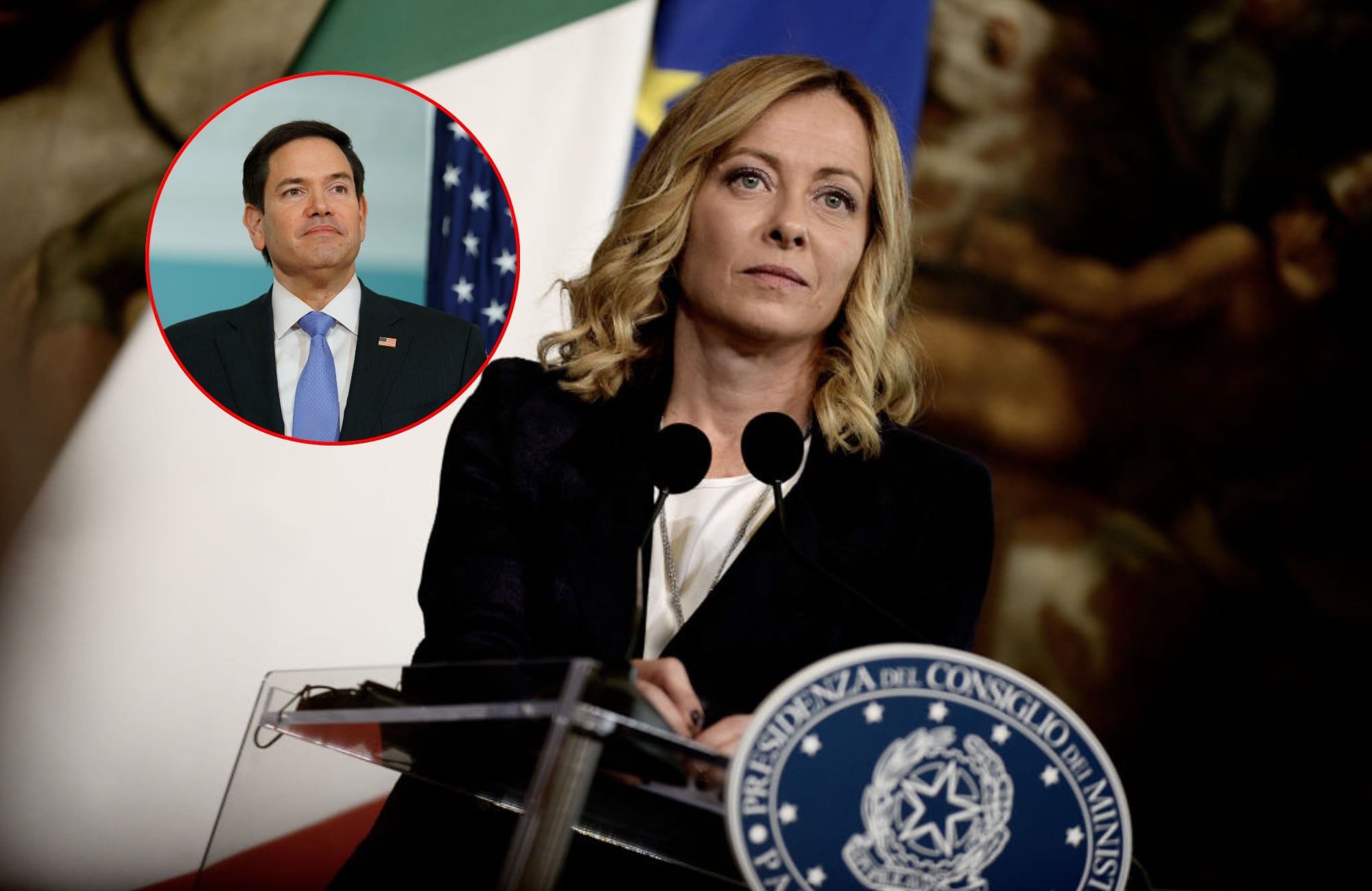 Giorgia Meloni recibirá el viernes a Marco Rubio tras los ataques de Donald Trump. Foto: Getty images/ EFE.