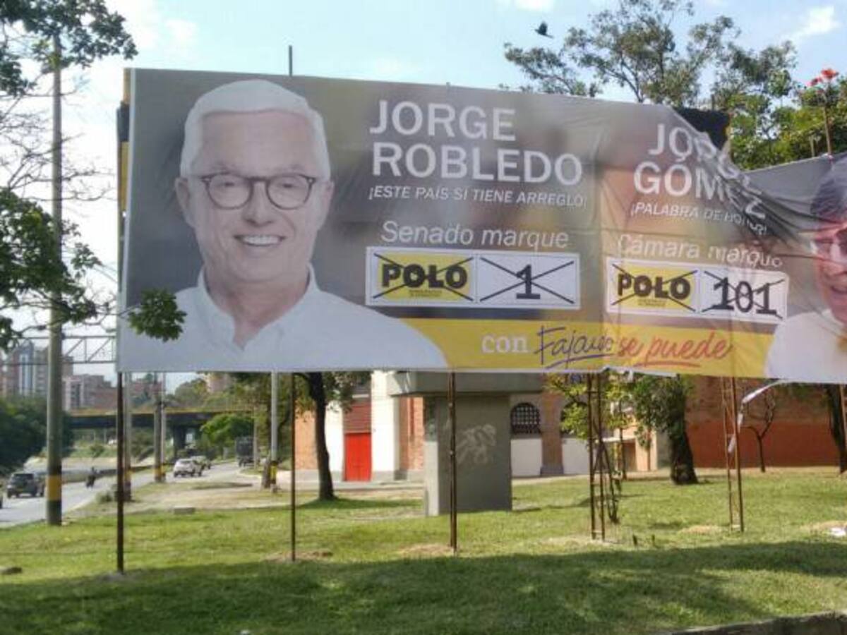 Polo Democrático en Antioquia denuncia la destrucción de su publicidad