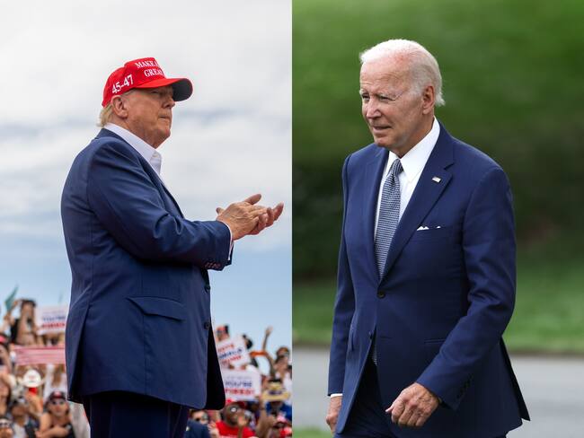 Los candidatos a la presidencia de los Estados Unidos, Donald Trump (i) y Joe Biden (d).
(foto: Caracol Radio  / Getty )