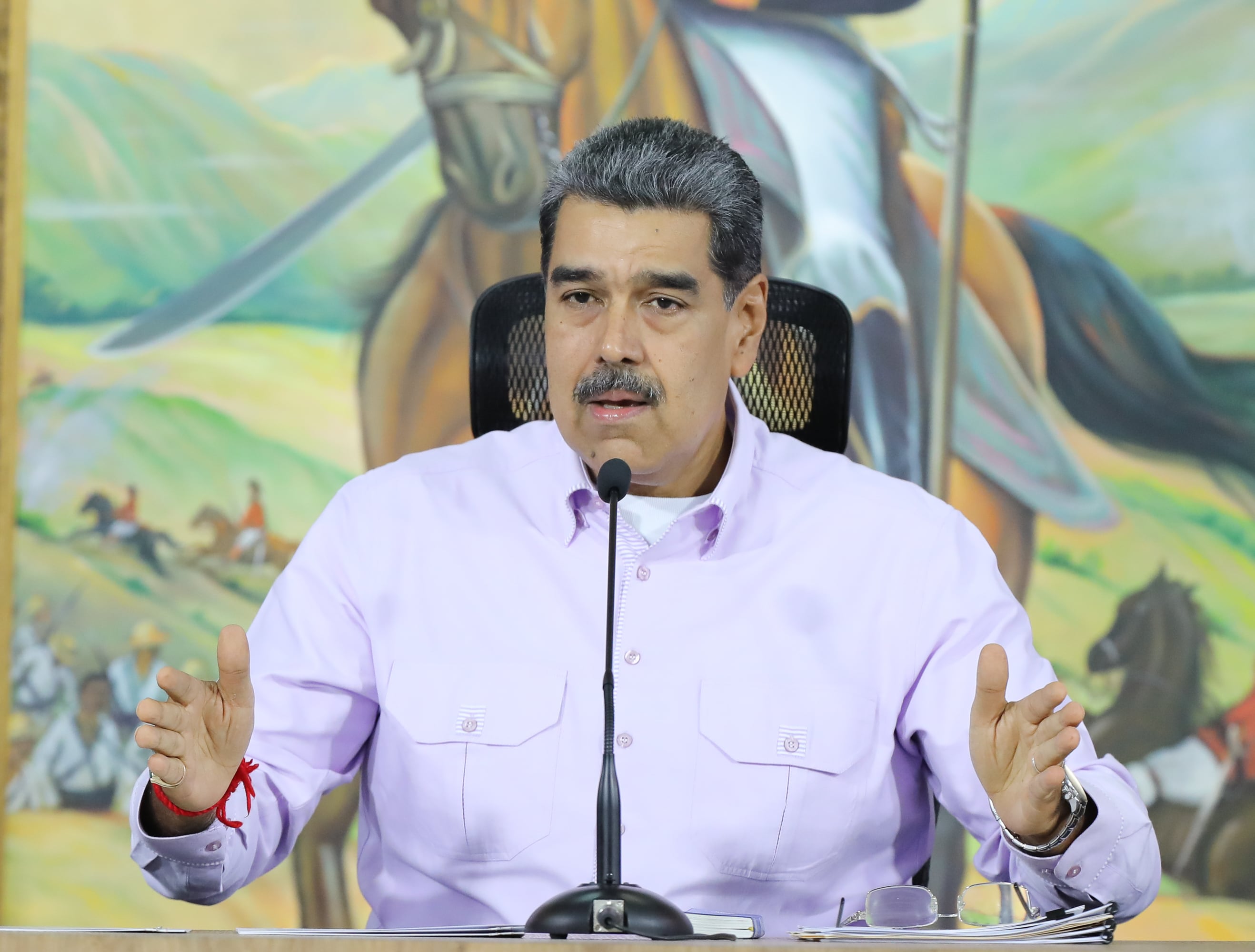  Fotografía cedida por Prensa Palacio de Miraflores del líder chavista Nicolás Maduro hablando en un acto de gobierno en Caracas (Venezuela). 
EFE/ Prensa Palacio de Miraflores