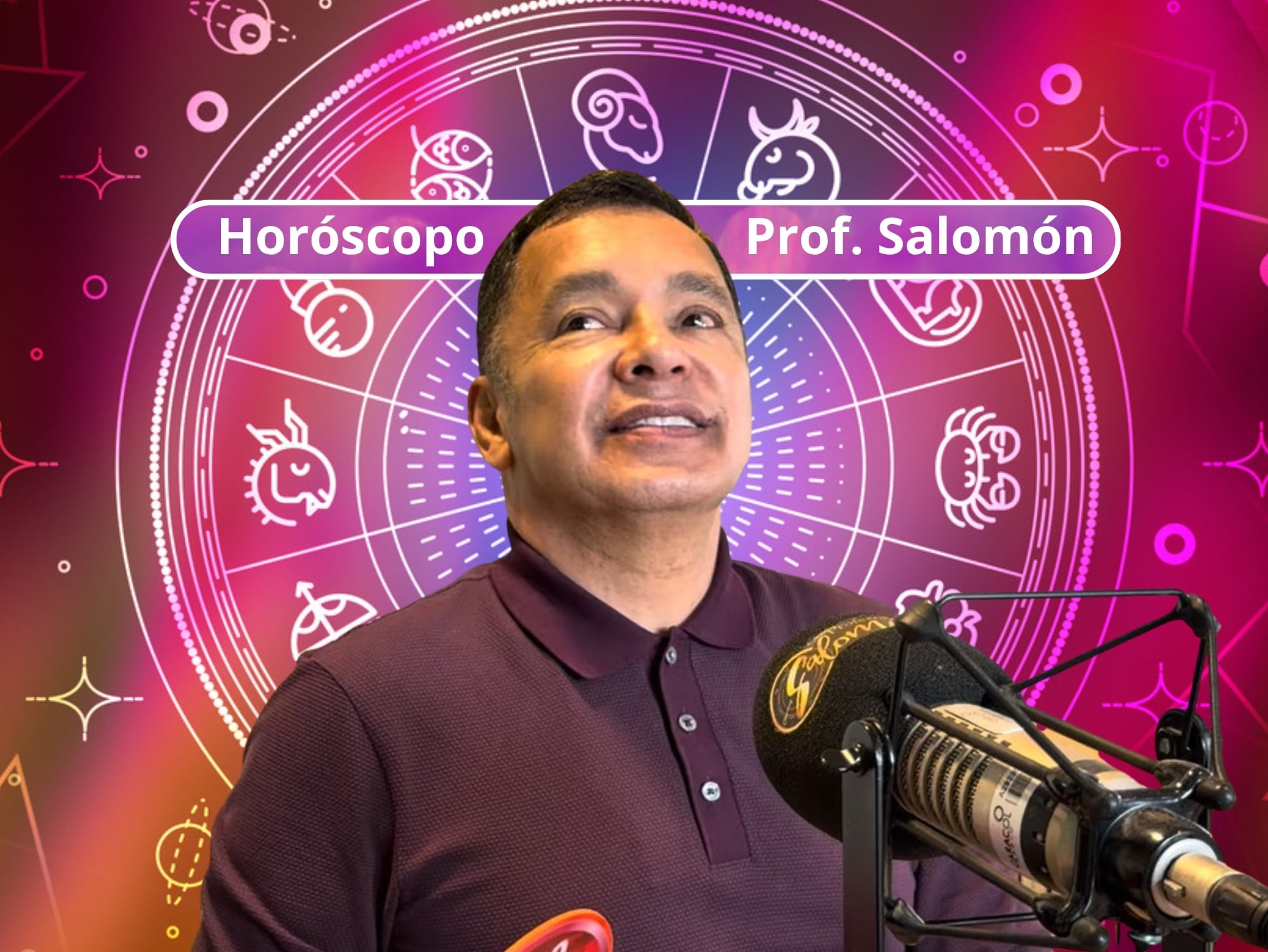 Él es el profesor Salomón, experto en la lectura del Horóscopo y el Tarot (Crédito: Profesor Salomón - Youtube) // De fondo: Imagen ilustrativa del horóscopo (crédito: Getty Images).