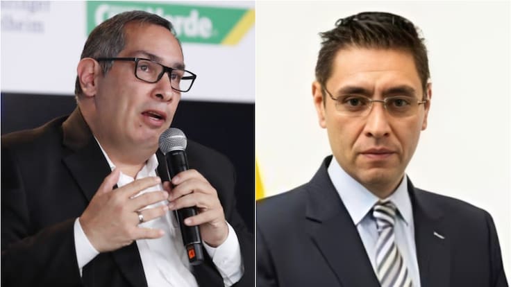 Cesar Caballero, director de Cifras y Datos, y Cristian Quiroz, presidente del Consejo Nacional Electoral (CNE)