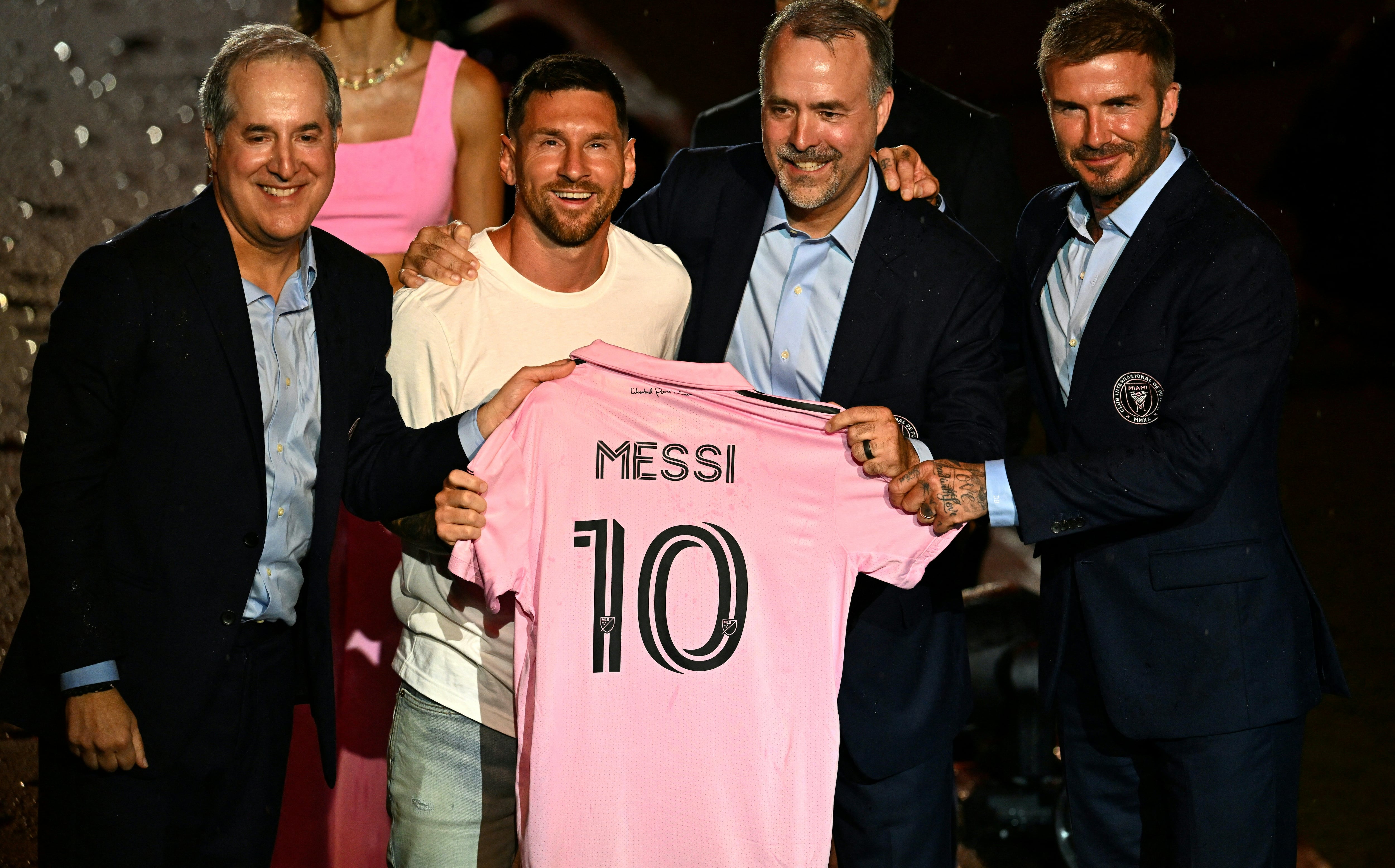 Lionel Messi en su presentación ante el Inter Miami FC en el Estadio DRV PNK (Photo by CHANDAN KHANNA/AFP via Getty Images)