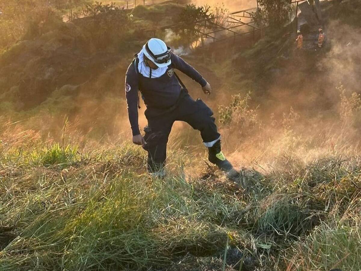 4 hectáreas de pastizal consumidas en incendio forestal en predio entre Armenia y Pereira