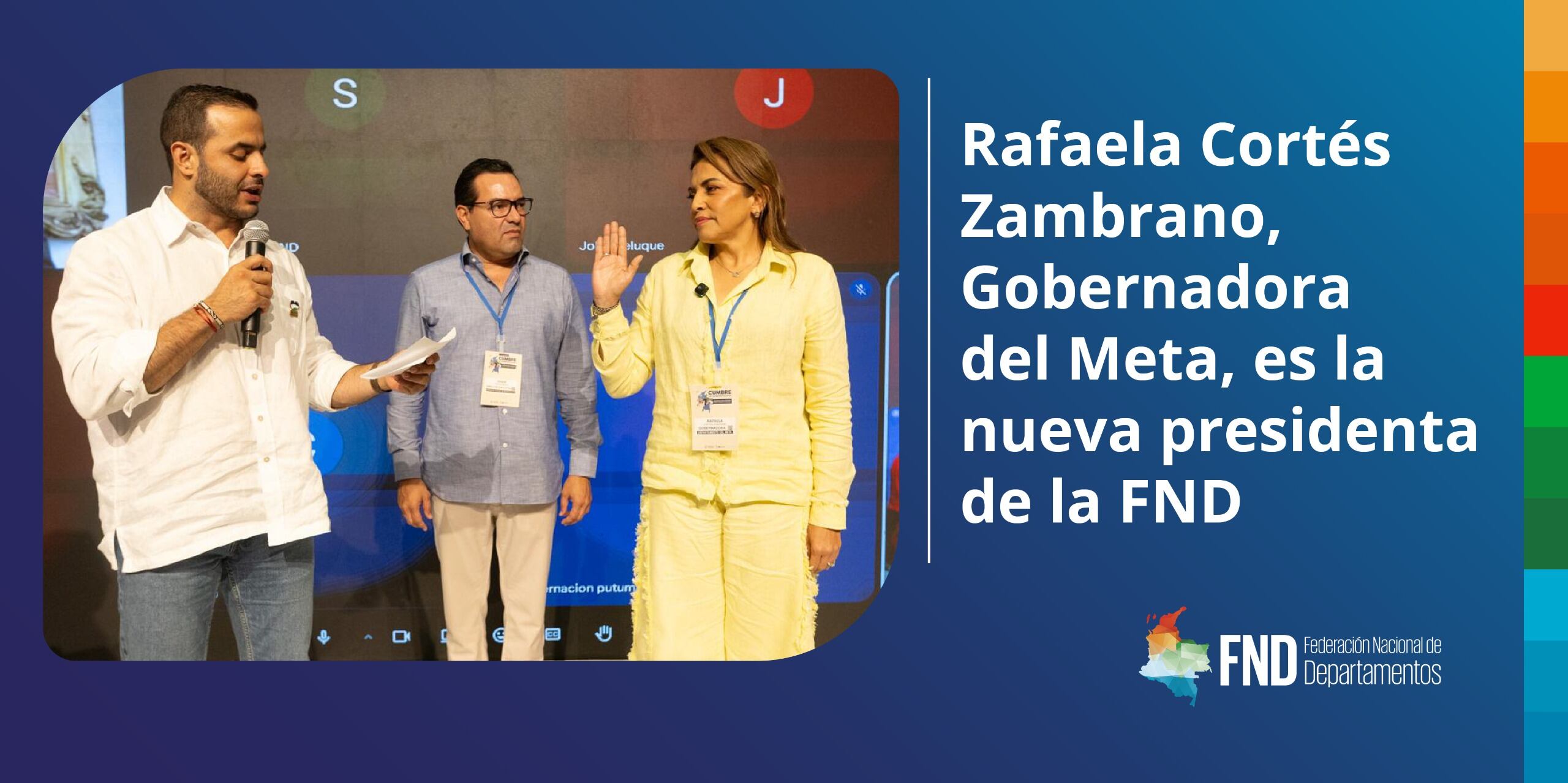 Rafaela Zambrano nueva presidenta de la Federación Nacional de Departamentos, FND - Cortesía FND