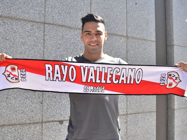 Falcao en su llegada a Madrid para sumarse al Rayo Vallecano.
