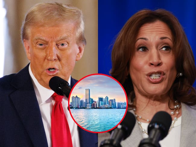 Trump, Harris, Florida (Getty Images).