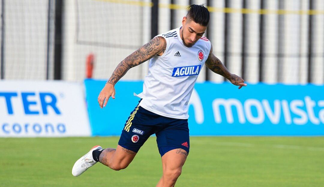 Cristian Arango durante sus entrenamientos con la Selección Colombia.