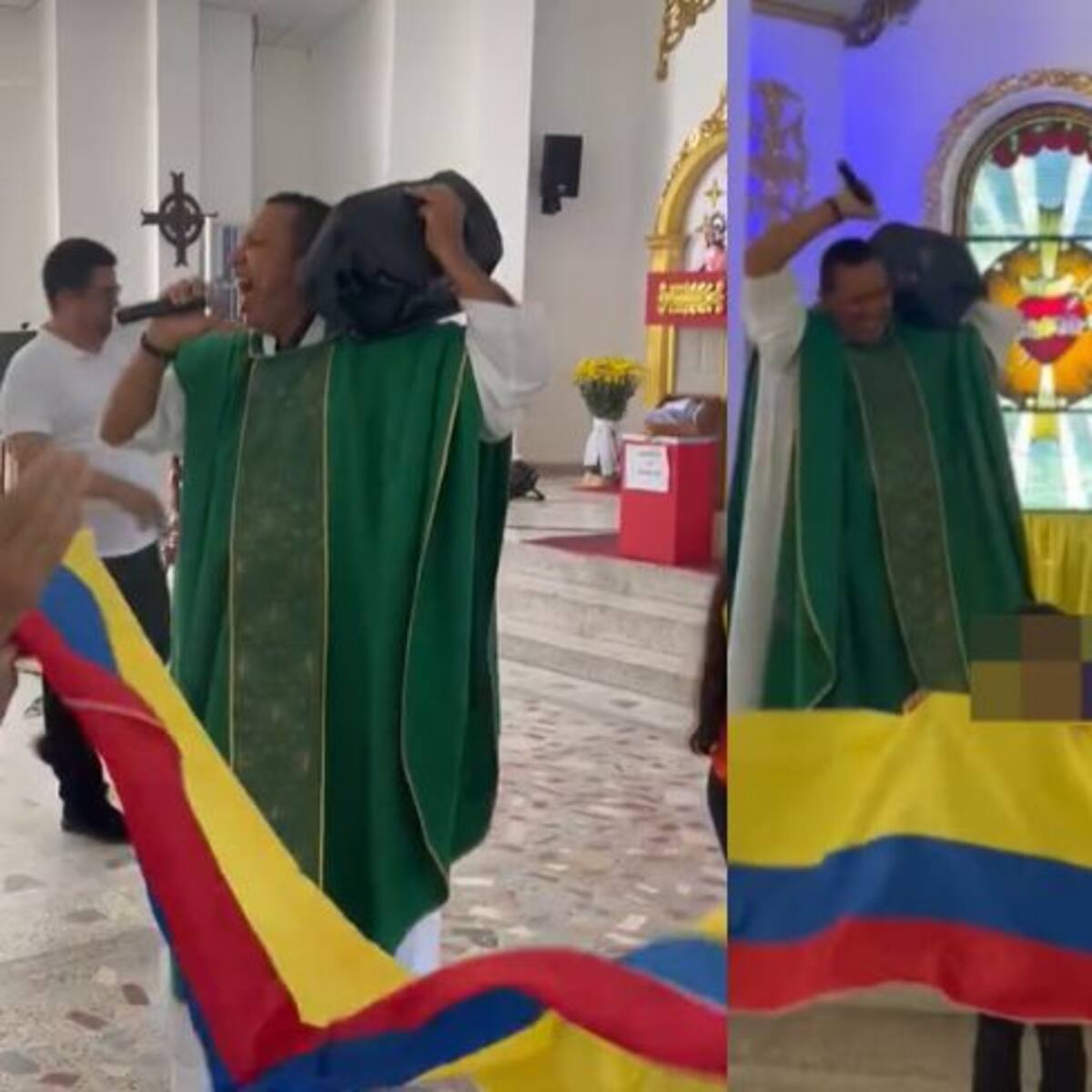 VIDEO: Cura de Santander empezó la misa bailando “mami prende la radio”