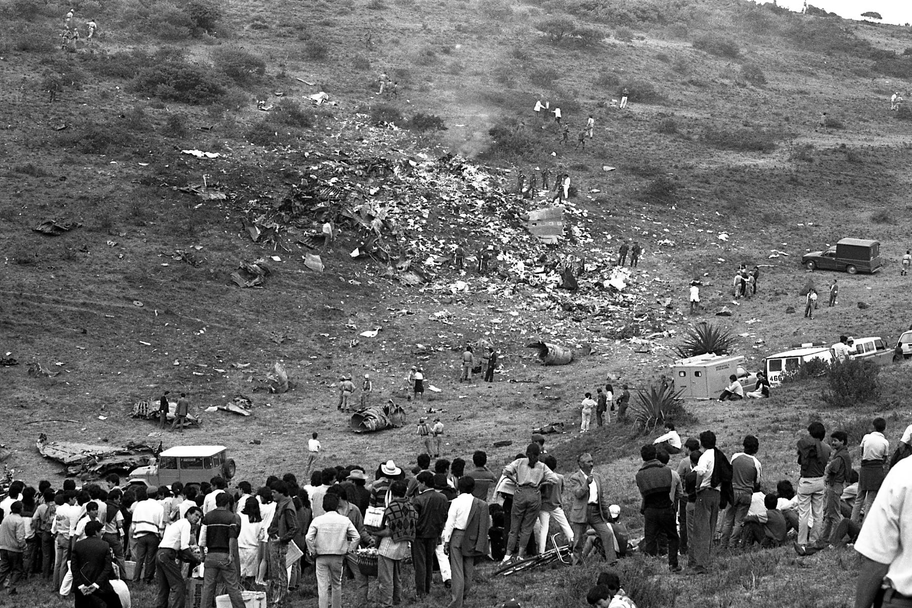 El vuelo 203 de Avianca fue un Boeing 727-21 que resultó destruido en pleno vuelo por una bomba sobre Soacha, Colombia, el lunes 27 de noviembre de 1989. La bomba, ordenada por el Cartel de Medellín. Archivo Colprensa