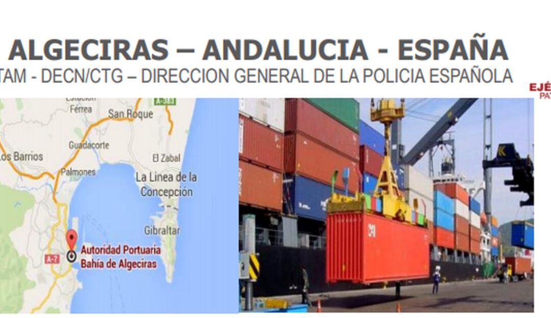 Operación en puerto Algeciras, Andalucía, España.