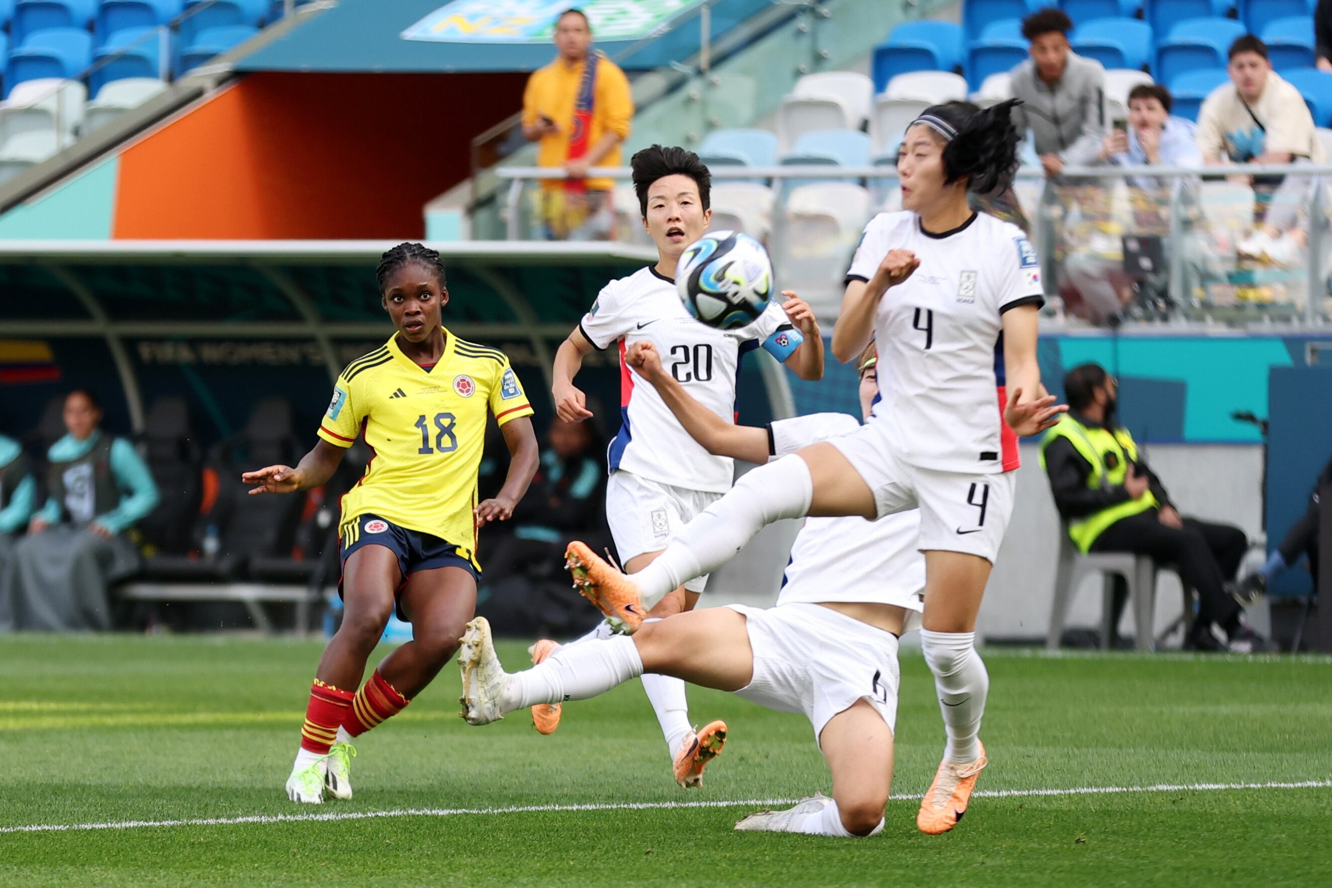 Duelo entre Colombia y Corea del Sur en el Mundial Femenino 2023. (Photo by Cameron Spencer/Getty Images)