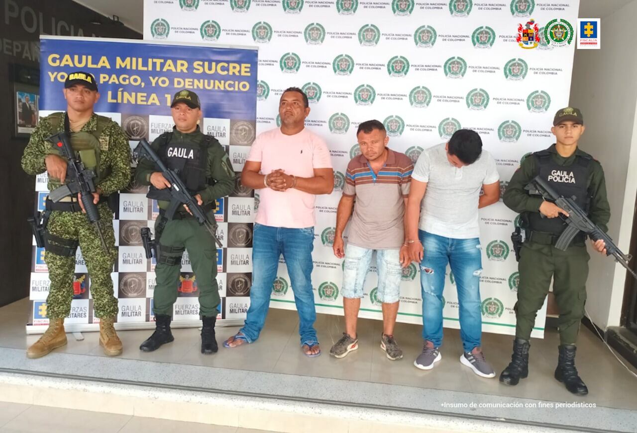 A la cárcel tres presuntos extorsionistas del Clan del Golfo en Sucre