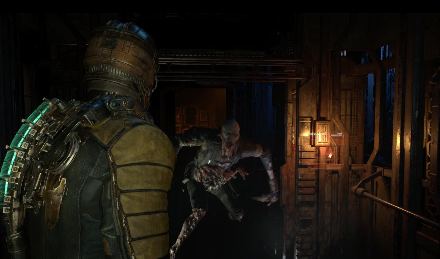 Isaac Clarke a bordo de la USG Ishimura frente a un Necromorfo en Dead Space / Cortesía: EA / Caracol Radio