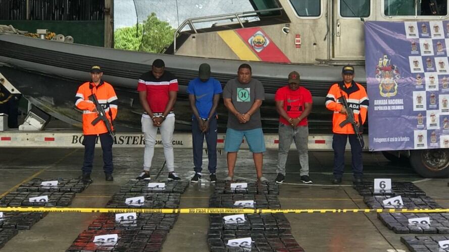 Hallan más de una tonelada de cocaína en un buque en Buenaventura. Foto: Fuerza Naval del Pacífico